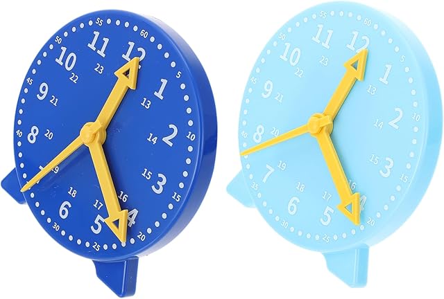 The 2pcs School Teaching Clock Model Learning Clock for Boys and Girls Hands Educational Toy for Boys Girls Education Safe Random Color
