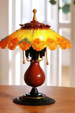 The Retro Table Lamp Toy Building Set, Home Décor Accessory for Adults, Building Blocks Set for Couples, Ideas Gift for Mother's Day Decoration 804 Pieces (Mini Building Blocks)