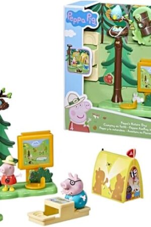 The Peppa Pig Woodland Club Nature Day Camping Set, Includes Figures and Accessories