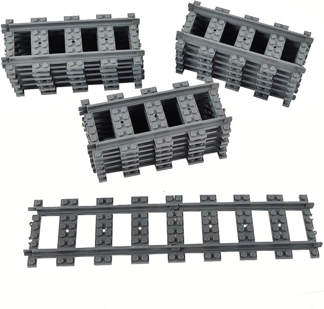 The City Train Track Set Straight Tracks Road Building Toy Compatible with Major Brands (18pcs Straight)
