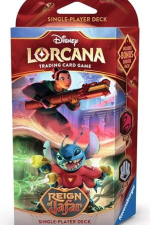 The Ravensburger Disney Lorcana TCG: Reign of Jafar Single-Player Deck – Ruby & Steel for Ages 8 and Up| Engaging Gameplay | Over 200 Original Disney Artworks