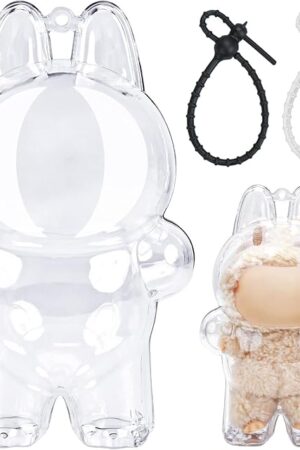 The Protective Case for 17cm/6.7inch Doll (Standing Pose) with Detachable Chain - Clear PVC Travel Storage & Dustproof Display Box for Collectible Figures(Figure Not Included)