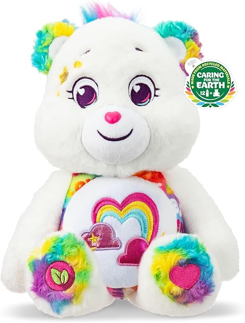 The Care Bears 14" True Friend Bear Plushie - Medium Size - Perfect Stuffed Animal Holiday, Birthday Gift, Super Soft and Cuddly – Good for Girls and Boys, Employees, Collectors
