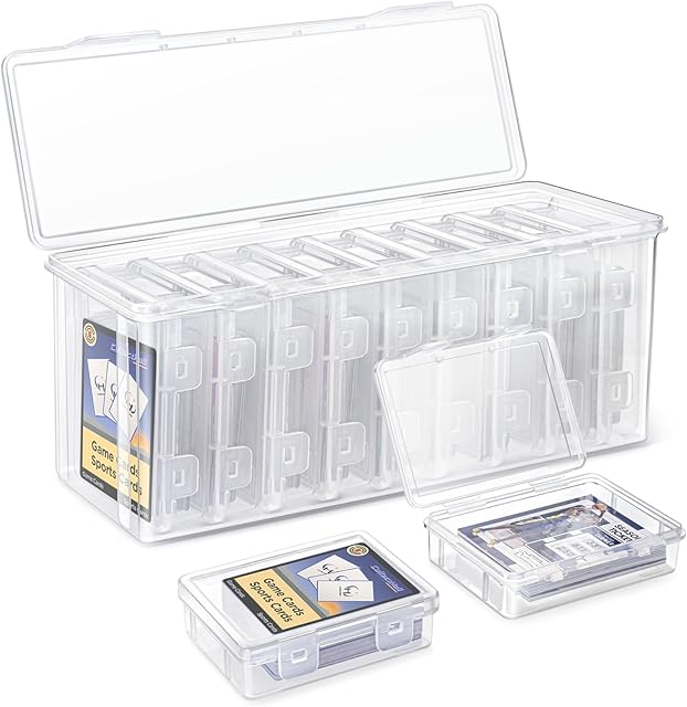 The 10 PCS Trading Card Storage Box Set, Plastic Top loaders Storage Box, Fit for Standard Card, Top Loaders and Magnetic Card Holders