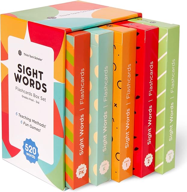 The Sight Words Flash Cards – 520 High Frequency Words for Kids Ages 3–9 – Dolch & Fry List – Award-Winning Reading Tool for Preschool, Kindergarten, 1st, 2nd, 3rd Grade – Homeschool & Classroom Set