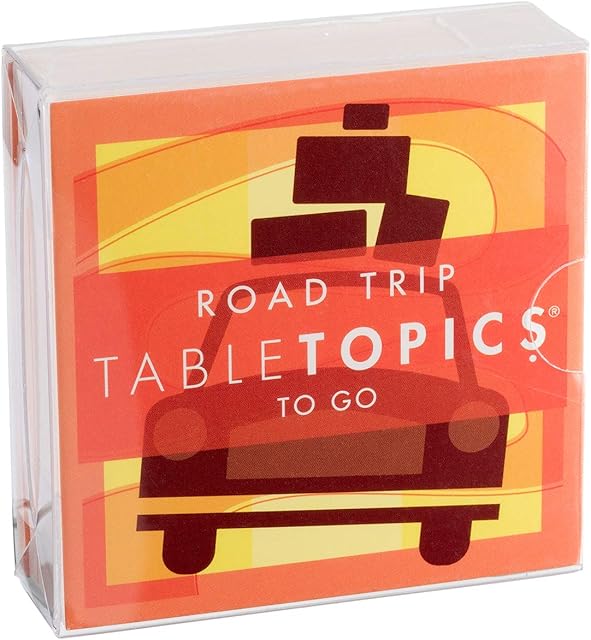 The TableTopics Road Trip to Go Conversation Cards for Families, 40 Questions for Fun & Connection with Kids in The Car, During Travel, & Game Night, Roadtrip Essential