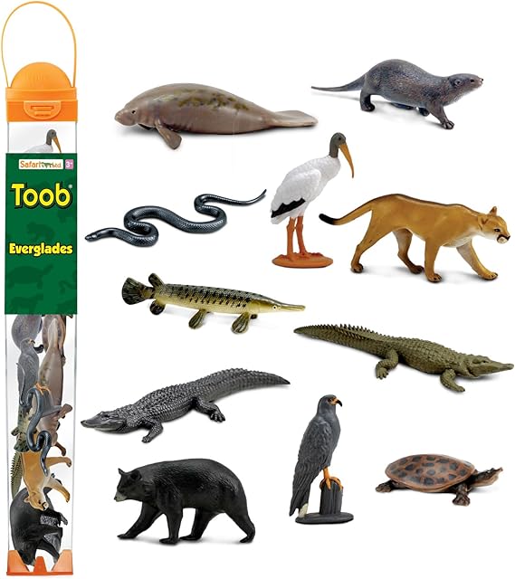 The Safari Ltd. Everglades TOOB - 11 Mini Figurines: Manatee, Alligator, Turtle & More - Educational Toy Set for Boys, Girls & Kids Ages 3+