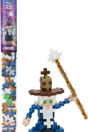 The Plus Plus 3D Puzzle Cryptid Construction Building Block Set, Fun Fantasy Figures Stem Toys for Kids, 70 Interlocking Pieces - Wizard Mini Maker Tube