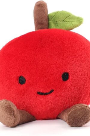 The RECUR Apple Fruit Stuffed Animals Toy,Soft Fruit Plush,Cute Apple Plushie 8 Inches,Adorable Gift for All Ages