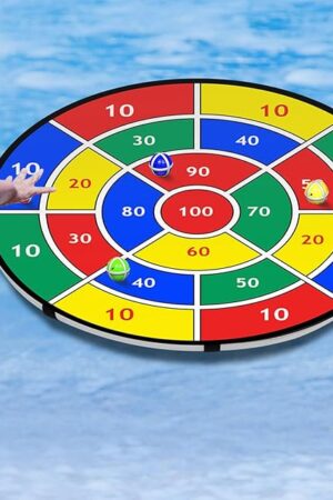 The Pool Dart Game Set 29 Inch Large Pool Game Toys Inflatable Floating Dart Board with Sticky Balls Swimming Water Indoor Outdoor Yard Playset, Summer Family Party Birthday Gift