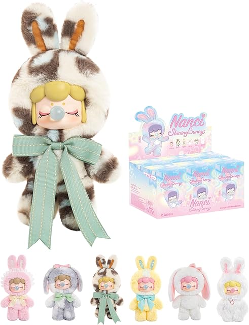 The Rolife Nanci Bunny Stuffed Animal Plush Doll,8-11 Inches Cute Anime Blind Box Figures,Mystery Box Popular Soft Collectible Toy for Toddlers Baby Girls Women,Creative Christmas Birthday Gifts