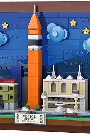 The Postcard Venice, 3D Wall Art Craft Kit, Wall Art Architecture Skyline Model Kit, Office Home Décor, Architecture Building Blocks for Adults and Kids (580Pieces)