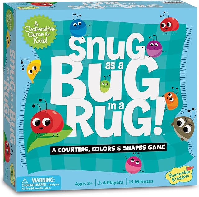 The Peaceable Kingdom Snug as a Bug in a Rug Award Winning Cooperative Preschool Skills Builder Game for 2 to 4 Kids ages 3+