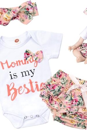 The Reborn Baby Dolls Girl Clothes 20-22 inch Reborn Newborn Baby Doll Clothes Accessories 3Pieces Printing Suits
