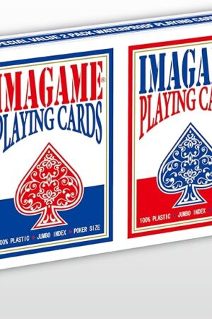 The Plastic Playing Cards, Poker Size, Casino Quality, Jumbo Index, Waterproof & Washable, Perfect for Texas Hold’em Poker, 1 Blue Deck & 1 Red Deck