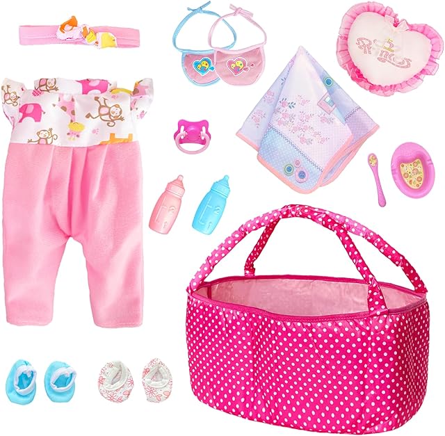 The 12Inch Baby Doll Accessories with Clothes, Baby Doll Accessories Toys for Children and Kids and Girls, Toddlers Play Toy for Babydoll for Little Girls