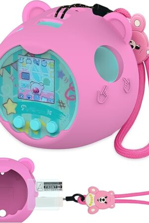 The Punirunes Silicone Cover Case for Interactive Digital Pet Toy (Pink) | Protective Skin Sleeve | for Squishy Characters | Electronic Pets Accessories