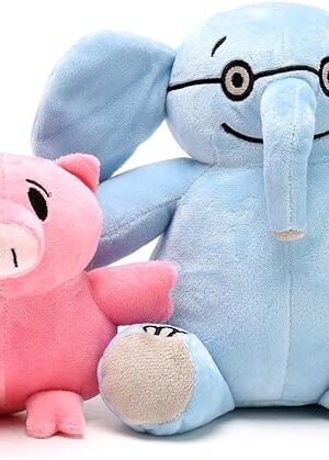 The Rhymad Pair of Elephant & Piggie Plush Toys Soft Stuffed Animal Mo Willems Elephant and Pig Kids Toys Boy Girl Home Decor Adorable Ultra-Soft Classics Comfort 7? & 5? Sitting