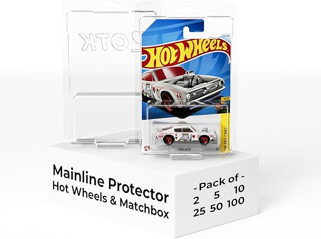 The OTK Mainline Protector Case for Hot Wheels and Matchbox Car Collection, Protective Clamshell Cover, Plastic Card Storage, Super Treasure Hunt, OneTheKing (Pack of 25)