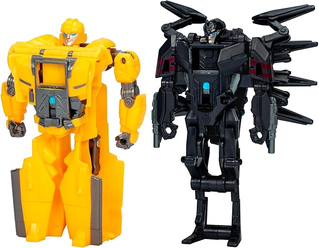 The Transformers: One Cog Changer Bumblebee (B-127) & Airachnid, 4-Inch Robot Action Figures, Interactive Toys for Boys & Girls Ages 6 and Up