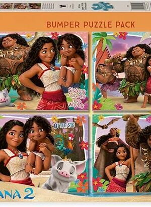 The Ravensburger Disney Moana 2 Jigsaw Puzzle Bumper Pack | 4-100 Piece Puzzles | Unique Piece Design | Ideal Screen-Free Activity | Enhances Concentration and Creativity