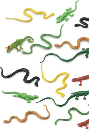 The Safari Ltd. Reptiles TOOB - 16 Hand-Painted Mini Figurines Including Snakes, Lizards, Iguanas, and Chameleons - Educational Toy Figures For Boys, Girls & Kids Ages 3+