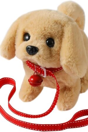 The Plush Golden Retriever Toy Puppy Electronic Interactive Dog - Walking, Barking, Tail Wagging, Stretching Companion Animal for Kids Toddlers