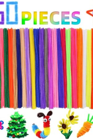 The Pipe Cleaners Craft Chenille Stems, 360 Pieces 30 Assorted Colors for Crafting DIY Arts Projects Decorations, 6mm x 12inch Fuzzy Colored Chenille Stem Sticks Set Craft Supplies for Kids and Adults
