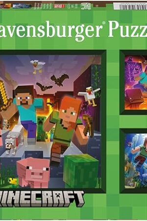 The Ravensburger - Minecraft Biomes - 49 Piece Jigsaw Puzzle 3-Pack Set - Pixelated Forests, Oceans & More - Bright, Stunning Imagery - Premium Quality - Ideal Gift - Screen-Free Fun - Children Age 5+