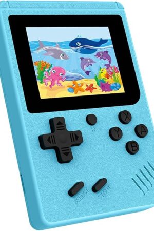 The Retro Handheld Game, 3.0 inch LCD Screen Portable Gaming, 1020mAh Rechargeable Battery, Mini Electronic Gaming Player Xmas Birthday-Blue