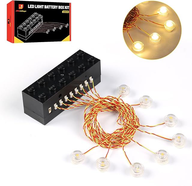 The JMBricklayer LED Light Kit Building Blocks Set, 2x6 Light Up Bricks with Light-Sensing Mode, DIY Lighting Accessories Decoration Toys Compatible with Major Brands