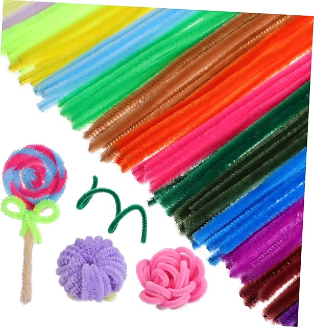 The KOCKSHION 400pcs Chenille Sticks Craft Supplies Twisting Wires Soft Fuzzy Sticks Pipe Cleaners for DIY Accessories