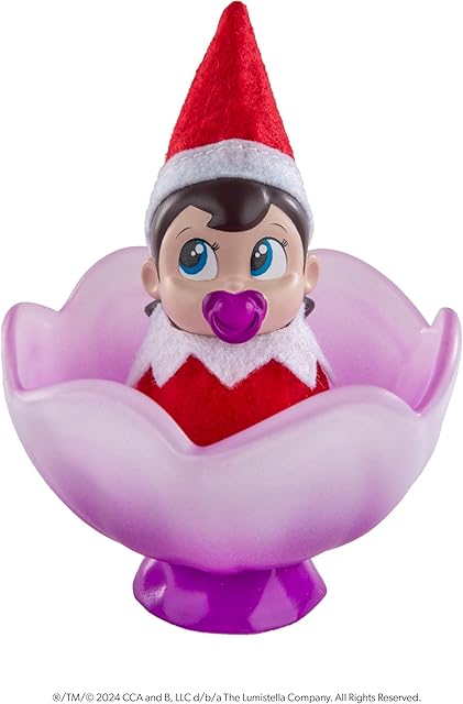 The The Elf on the Shelf Frost Pips Mini Blooms Elf Baby Girl with Blue Eyes - Includes Frost Flower Cradle - for Ages 3 Years and Above