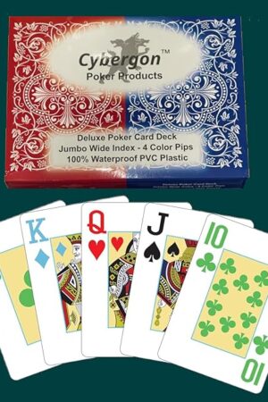 The Plastic Playing Cards – Jumbo Index Large Print, Easy to Read for Seniors – 4 Color Suits, Waterproof PVC, Durable Decks for Poker & Bridge