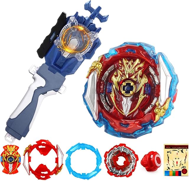 The B-173 Infinite Achilles 1-Piece Sparking Launcher, Battle Burst Battling Tops with Launchers Set, Burst quadrive Gyros for Boys Kids Birthday Party Idea Gift