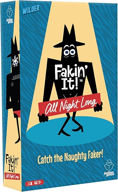 The Wilder JACKBOX Games Fakin’ It All Night Long Board Game – Board Game for Mature Game Nights and Parties – Spicy Card Game for Adults Ages 17+ (3-6 Players)