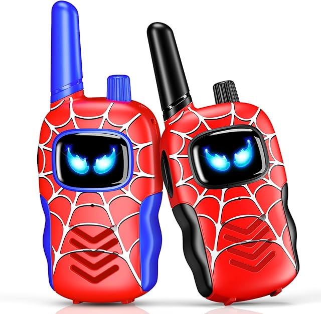 The Walkie Talkies Toys for Kids Ages 3-8 Gifts Walkie Talkies with Glowing Eyes for 3 4 5 6 7 8 Year Old Boys Kids Toddlers Birthday Gift Outdoor Camping Toy for Boy Kid Toddler Age 3-5 5-7 4-6