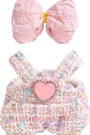 The Premium Doll Clothes for Labubu - Luxury Chic Style Set for 17cm Dolls, Doll Outfit for Display, Collectors, Gift - Cute Miniature Fashion Accessories - Pink Jumpsuit (Clothes Only)