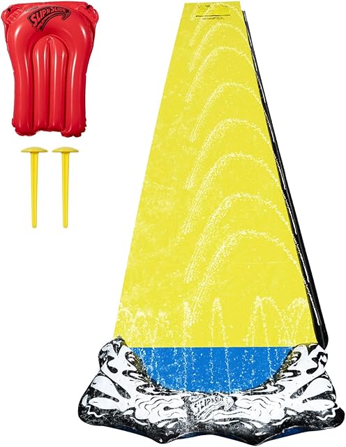 The Wham-O Slip N Slide 18ft Single Wave Rider with Body Boards, Lawn Water Slides for Kids and Adults, Great for Summer Water Parties Backyard Outdoor Activities