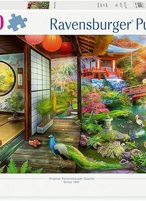 The Ravensburger - Japanese Garden Teahouse - 1000 Piece Jigsaw Puzzle - Stunning, Vivid Imagery of Opulent Teahouse - Colorful Imagery - Ideal Gift - Frameable Art - Screen-Free Fun - Puzzles for Adults