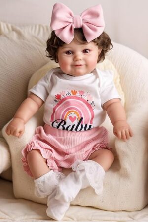 The Reborn Baby Dolls Maddie- 20 Inch Cute Soft Vinyl Realistic Baby Doll Poseable Smiling Real Life Baby Dolls with Complete Accessories for 3+ Years Old