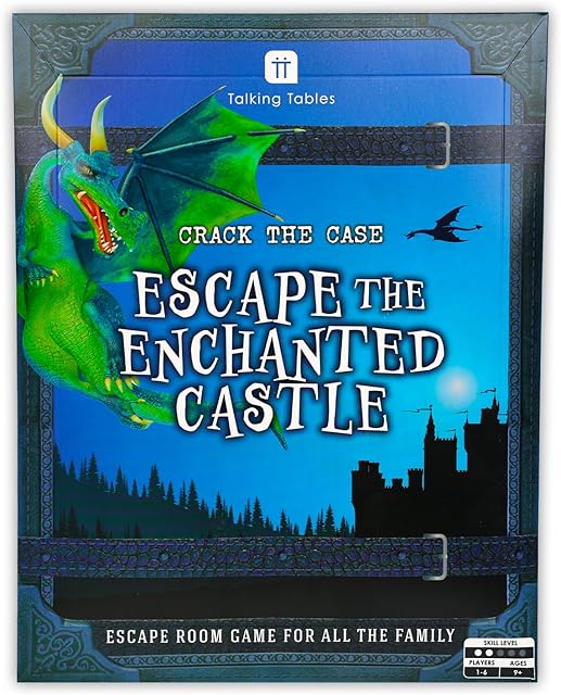 The Talking Tables Enchanted Castle Escape Room Game for Kids, Rescue The Dragon, Puzzles, Clues, QR Codes., Music, Family Games, Adults, Brain Teaser Puzzles Ages 9+, 1-6 Players