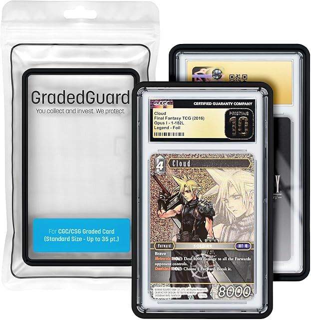The Graded Card Case for Standard CGC Slab Case | Multiple Colors | Soft Touch Matte Finish | Stackable | Made to Fit CGC | Solid TPU and PC Design. (Black)