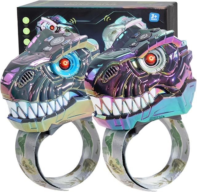 The Dinosaur Kids Walkie Talkies Wrist 2 Pack Long Range, T-Rex Dinosaur Toys for Kids 3-5 5-7 8-12 Outdoor Camping 2 Way Radios Toys for Boys Girls Age, Christmas Birthday Party Gifts