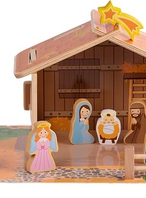 The PRISP Wooden Nativity Scene for Kids - 20pcs Set