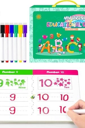 The Preschool Learning Activities - Educational Workbook for Kids Ages 3-5 - Toddler Handwriting Practice - Letter Tracing for Toddler Kindergarten Tracing Books, Number Learning Materials