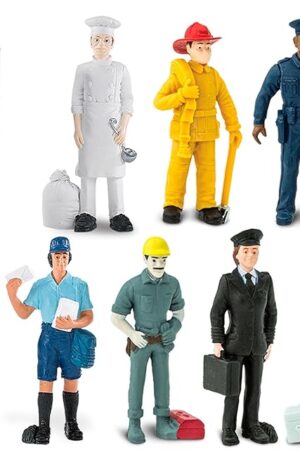 The Safari Ltd. People TOOB - 7 Everyday Heroes Figurines of Construction Worker, Policeman, Mailman, Pilot, Chef, Fireman, and Veterinarian - Fun Educational Play Toy Set for Boys, Girls & Kids 3+
