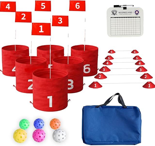 The Outdoor Golf Bucket Yard Games - Chipping Game for Kids & Adults - Portable Multi-Scene Bucket Golf (Pack of 6)