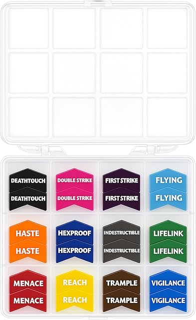 The Futhark 72 Color Coded MTG Keyword Counters for Magic The Gathering TCG Card Game Accessories Tokens - Extended Edition with 72 Pieces and Organizer Case