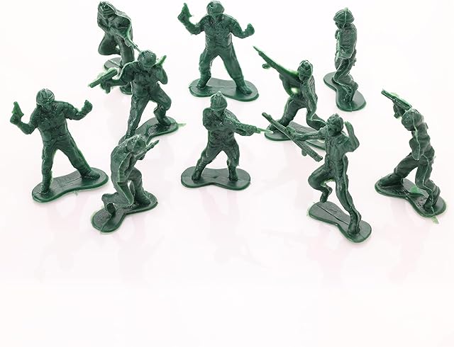 The Entervending Army Men Action Figures - 2? Small Soldiers for Boys - 50 Pcs Green Army Soldier Toy Playset - Military Toys - Army Party Decorations
